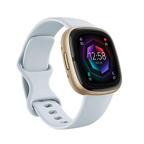 Fitbit Sense 2,Blue Mist/Soft Gold Smartwatch, Unisex-Adult, One Size