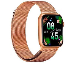 DCU TECNOLOGIC - Smartwatch Color Full 2 - Reloj Inteligente con 2 Correas: Metal Oro Rosado y Rosa