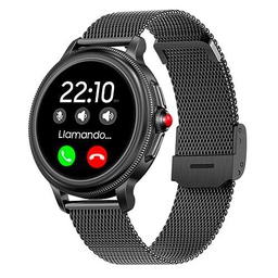 Smartwatch Metal + Silicona Cool Dover Negro (Llamadas