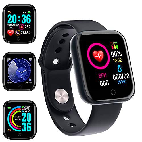 Smartwatch, 1.44 Reloj Inteligente Hombre Mujer Impermeable IP65 Pulsera  Actividad múltiples Modos Deporte con Pulsómetro Monitor de Sueño Monitores  Actividad Cronómetros Calorías Podómetro