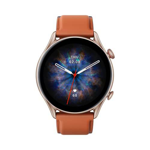 Amazfit GTR 3 Pro Smartwatch Deportivo Pantalla AMOLED de 1.45&quot; Frecuencia Cardíaca Sueño Estrés Monitorización de SpO2 150+ Modos Deportivos GPS Llamadas Bluetooth Control de Música Alexa Marrón
