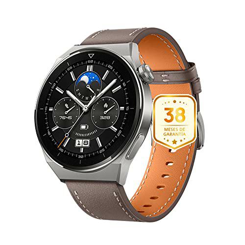 HUAWEI Watch GT 3 Pro 46mm Smartwatch,Cuerpo de Titanio,Esfera de Zafiro,monitorización de saturación de oxígeno&amp;frecuencia cardíaca,Larga duración de la batería,Gris+38 Meses de garantía