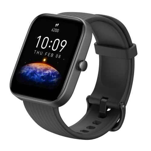 Amazfit Bip 3 SmartWatch con pantalla a color grande de 1,69&quot; 50 Esferas Reloj con 60 modos deportivos 5 ATM Resistente 14 días Duración de la Batería con Frecuencia cardíaca Monitor de SpO2 Negra