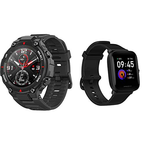 Amazfit T-Rex Smartwatch Pulsera Inteligente Reloj deportativo Monitor de Sueño + Bip U Smartwatch Fitness Reloj Inteligente 60 + Modos Deportivos 1.43%22 Pantalla táctil a Color Grande 5 ATM (SpO2)
