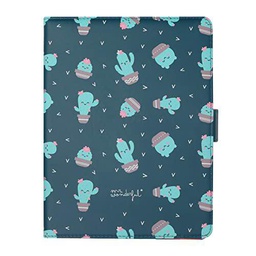 WONDEE Mr Wonderful Funda Tablet Universal de 9.7&quot; a 10.2&quot; Pulgadas,Tipo Libro con Diseño Cactus, Multicolor
