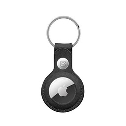 Crong Funda de Piel con Llavero para AirTag con Llavero
