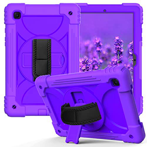 Anewone Caso para Galaxy Tab A7, Cubierta de protección de caída a Prueba de Choque híbrida de Cuerpo Completo Resistente-Purple