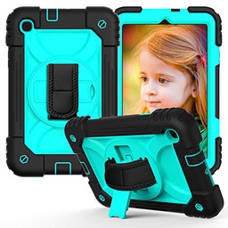 Case for Galaxy Tab A8.4 (2020) T307 , Heavy Duty Rugged Full-Body Hybrid Shockproof Drop Protection Cover -Black+Green