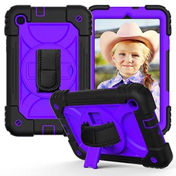 Case for Galaxy Tab A8.4 (2020) T307 , Heavy Duty Rugged Full-Body Hybrid Shockproof Drop Protection Cover -Black+Purple