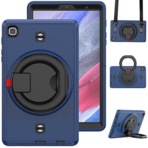 Funda para Samsung Galaxy Tab A7 Lite 2021 8.7&quot;, Funda Resistente Galaxy Tab A7 Lite con Protector de Portalápices [Soporte Giratorio 360] Correa de Mano &amp; Bandolera