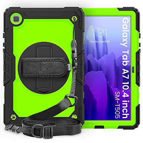 Funda para Samsung Galaxy Tab A7 de 10,4&quot; (SM-T500/T505/T507) con portalápices [Correa de Mano giratoria de 360º y Soporte]