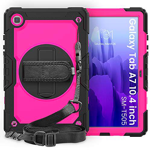 Funda para Samsung Galaxy Tab A7 de 10,4&quot;(SM-T500/T505/T507) con portalápices [Correa de Mano giratoria de 360ºy Soporte]