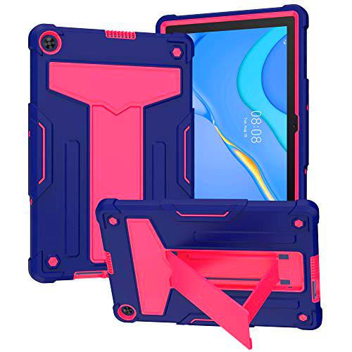 Anewone Funda para Huawei MatePad T10S 10.1 &quot;/ T10 9.7&quot; con Stand [Protector de Pantalla] Cubierta Protectora Resistente-Navyblue Rose