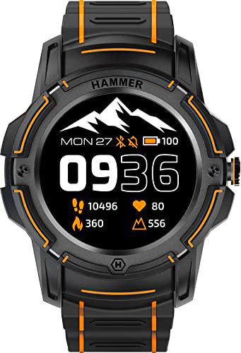 Hammer Watch Plus Smartwatch Fitness Tracker Reloj Inteligente Impermeable IP68 Pulsera de Actividad Inteligente con Pronóstico del Tiempo de Caloría Pulsómetros Podómetro Pantalla Amoled