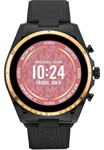 Michael Kors Smartwatch Gen 6 Bradshaw para mujer de acero inoxidable con correa de silicona en color negro, MKT5151