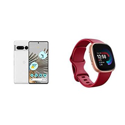 Google Pixel 7 Pro + Fitbit Versa 4 Smartwatch