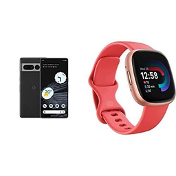 Google Pixel 7 Pro + Fitbit Versa 4 Smartwatch