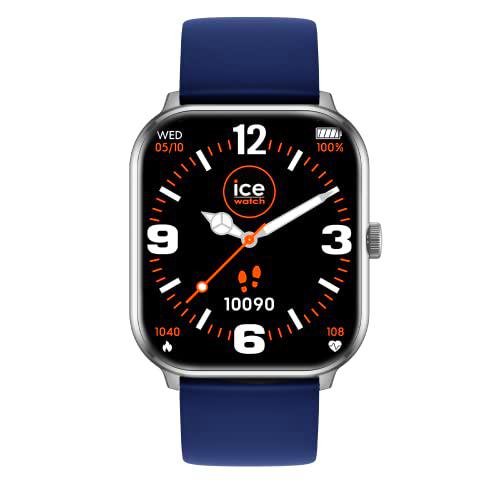 Ice-Watch - ICE smart Silver Navy - Smartwatch plateado para Hombre (Unisex) con Correa de silicona