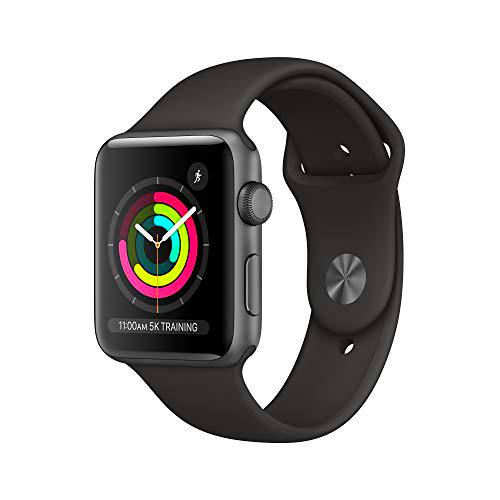 Apple - Apple Watch Series 3 (GPS), 42mm Space Gray Aluminum Case with Black Sport Band