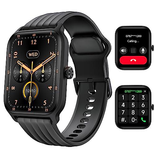 IOWODO Smartwatch,1.85&quot; Reloj Inteligente Hombre Mujer con Llamadas Bluetooth y Whatsapp Mensajes Notificación Alexa SpO2 Pulsómetro Sueño Podómetro,100 Modos Deportivos para iOS Android Teléfono