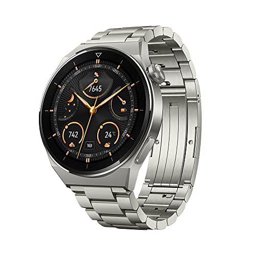 HUAWEI Watch GT 3 Pro Smartwatch,Cuerpo de Titanio,Esfera de Reloj de Zafiro,monitorización de saturación de oxígeno y frecuencia cardíaca,Larga duración de la batería,Correa de Titanio,46mm, Titanium