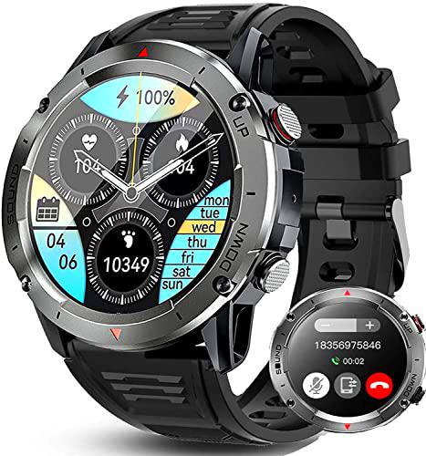 Bengux Reloj Inteligente Hombre con Llamadas y Whatsapp,1.39&quot; smartwatch con Monitor de sueño Frecuencia Cardíaca