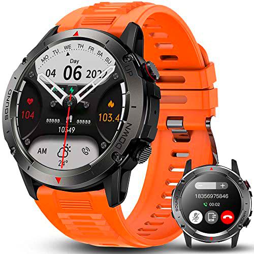 Bengux Reloj Inteligente Hombre con llamadas y whatsapp,1.39&quot;smartwatch con monitor de sueño Frecuencia Cardíaca