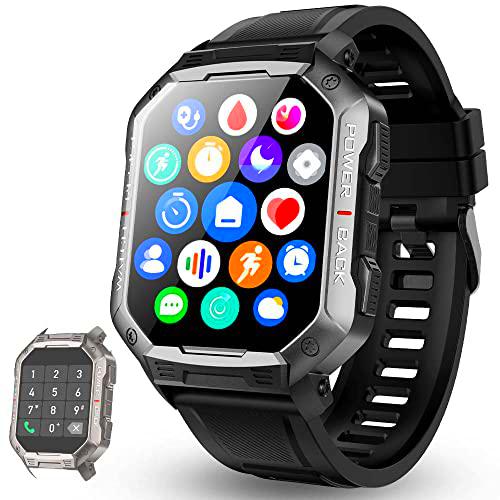 Reloj Inteligente con Llamadas Bluetooth,1.83' Smartwatch Hombre Impermeable IP67,con Reproductor de Música