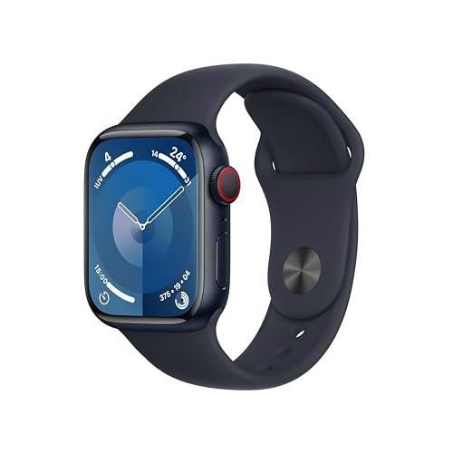Apple Watch Series 9 [GPS + Cellular] Smartwatch con Caja de Aluminio en Color Medianoche de 41 mm y Correa Deportiva Color Medianoche