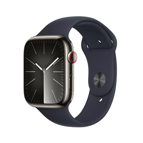 Apple Watch SE de 2.ª generación, 2023 [GPS + Cellular] Smartwatch con Caja de Acero Inoxidable en Grafito de 45 mm y Correa Deportiva Color Medianoche