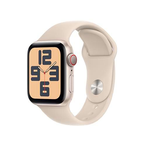 Apple Watch SE de 2.ª generación, 2023 [GPS + Cellular] Smartwatch con Caja de Aluminio en Blanco Estrella de 40 mm y Correa Deportiva Blanco Estrella
