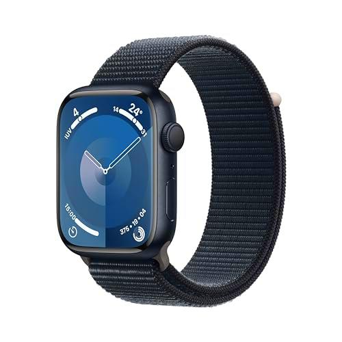 Apple Watch Series 9 [GPS] Smartwatch con Caja de Aluminio en Color Medianoche de 45 mm y Correa Loop Deportiva Color Medianoche