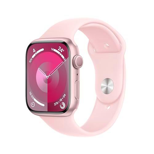 Apple Watch Series 9 [GPS] Smartwatch con Caja de Aluminio en Rosa de 45 mm y Correa Deportiva Rosa Claro
