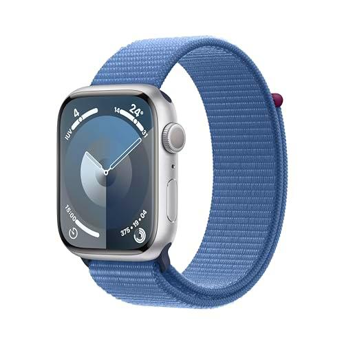 Apple Watch Series 9 [GPS] Smartwatch con Caja de Aluminio en Plata de 45 mm y Correa Loop Deportiva Azul Invierno