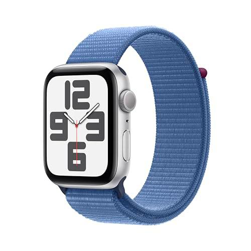 Apple Watch SE de 2.ª generación, 2023 [GPS] Smartwatch con Caja de Aluminio en Plata de 44 mm y Correa Loop Deportiva Azul Invierno