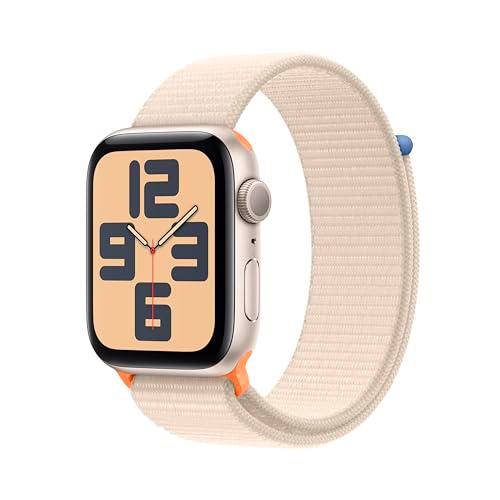Apple Watch SE de 2.ª generación, 2023 [GPS] Smartwatch con Caja de Aluminio en Blanco Estrella de 44 mm y Correa Loop Deportiva Blanco Estrella