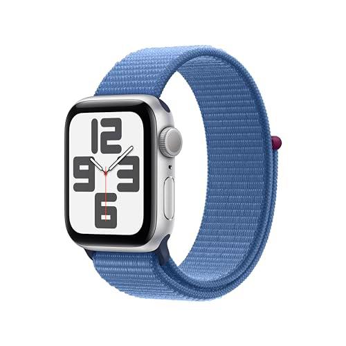Apple Watch SE de 2.ª generación, 2023 [GPS] Smartwatch con Caja de Aluminio en Plata de 40 mm y Correa Loop Deportiva Azul Invierno