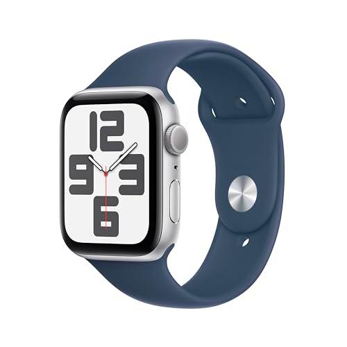 Apple Watch SE de 2.ª generación, 2023 [GPS] Smartwatch con Caja de Aluminio en Plata de 44 mm y Correa Deportiva Azul tempestad