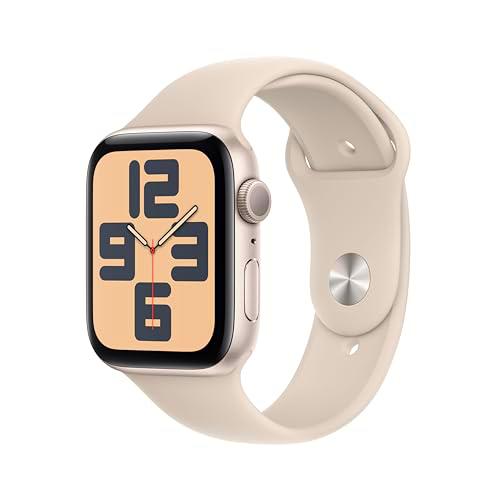 Apple Watch SE de 2.ª generación, 2023 [GPS] Smartwatch con Caja de Aluminio en Blanco Estrella de 44 mm y Correa Deportiva Blanco Estrella