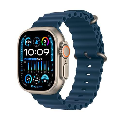 Apple Watch Ultra 2 [GPS + Cellular] Smartwatch con Caja de Titanio Resistente de 49 mm y Correa Ocean Azul