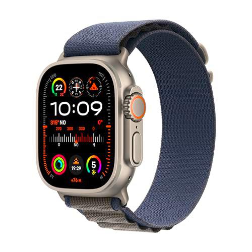 Apple Watch Ultra 2 [GPS + Cellular] Smartwatch con Caja de Titanio Resistente de 49 mm y Correa Loop Alpine Azul