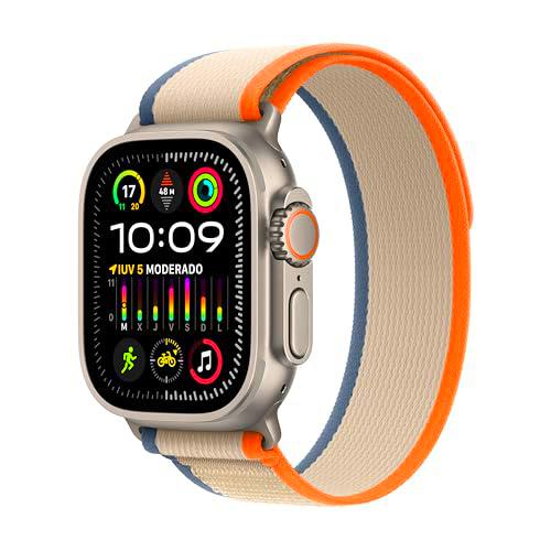 Apple Watch Ultra 2 [GPS + Cellular] Smartwatch con Caja de Titanio Resistente de 49 mm y Correa Loop Trail Naranja/Beis