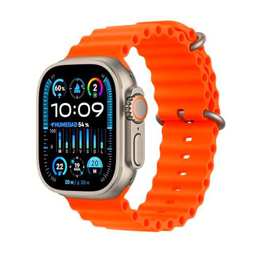 Apple Watch Ultra 2 [GPS + Cellular] Smartwatch con Caja de Titanio Resistente de 49 mm y Correa Ocean Naranja