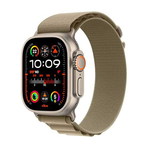 Apple Watch Ultra 2 [GPS + Cellular] Smartwatch con Caja de Titanio Resistente de 49 mm y Correa Loop Alpine Verde Oliva