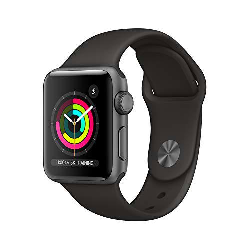 Apple - Apple Watch Series 3 (GPS), 38mm Space Gray Aluminum Case with Black Sport Band