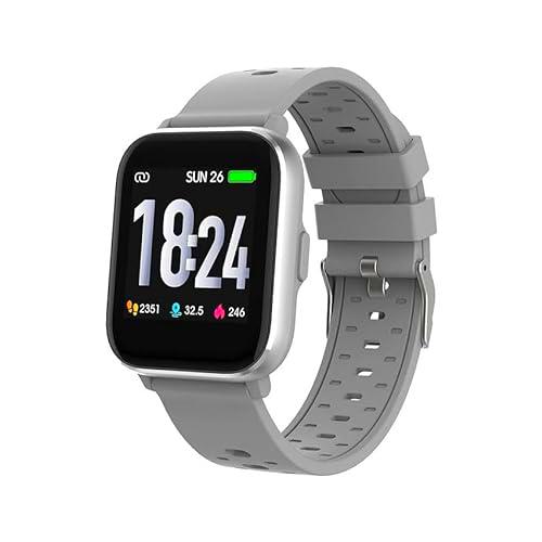 PRENDELUZ Smartwatch Gris, Reloj Inteligente con Bluetooth