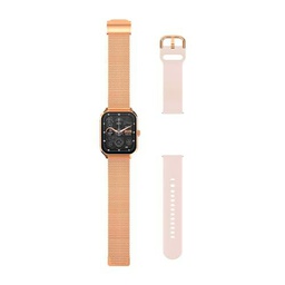 ECHO Rainbow Pro Reloj Inteligente Rosa Metal con 1 Correa de Metal + 1 Correa de Goma